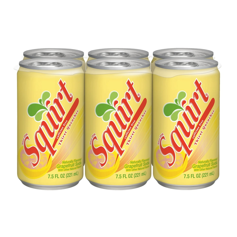 Squirt Citrus Soda, 7.5 fl oz cans, 6 pack