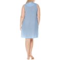 thumbnail image 2 of Ezi Women's Plus Cotton-rich Sleeveless Nightgown,2X,Blue, 2 of 7