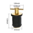 thumbnail image 2 of Tapón de desagüe para barcos Nayciiy, 2 unidades, mango en T, caucho, latón y acero inoxidable, 2 of 6