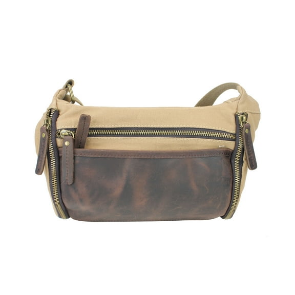 Vagarant Traveler Stylish Canvas Leather Shoulder Bag CS02.KK