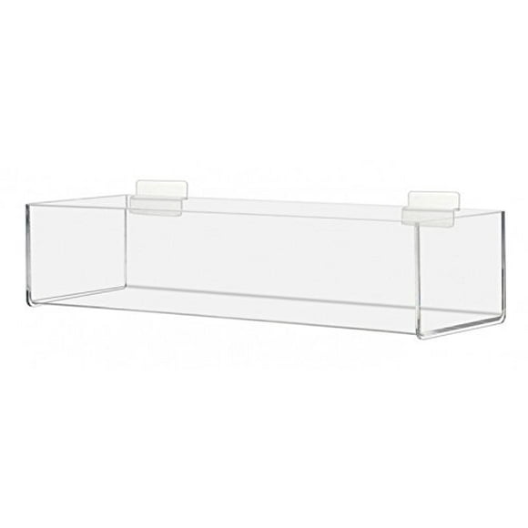 Marketing Holders Acrylic Display Trays for Slatwall Bin 15" x 4" Long Storage Bin Lot of 4