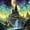 Castle 03, variant on Homewish Blue Galaxy Queen Bedding for Kids Girls, Stars Moon Waterfall Bedding Comforter Set Queen, Black Reversible 7pcs
