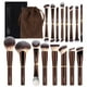 thumbnail image 1 of Set de brochas de maquillaje MAANGE, 16 unidades, con bolsa y caja de regalo, color café y marrón, 1 of 8