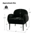 thumbnail image 7 of Boucle Fabric Accent Chair Set of 2 Modern Sherpa Vanity Chair Metal Legs lounge Armchair Living Room Bedroom Black, 7 of 7