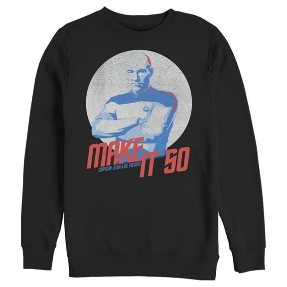 Men's Star Trek: The Next Generation Captain Jean Luc Picard Make It So Sweatshirt Black X Large