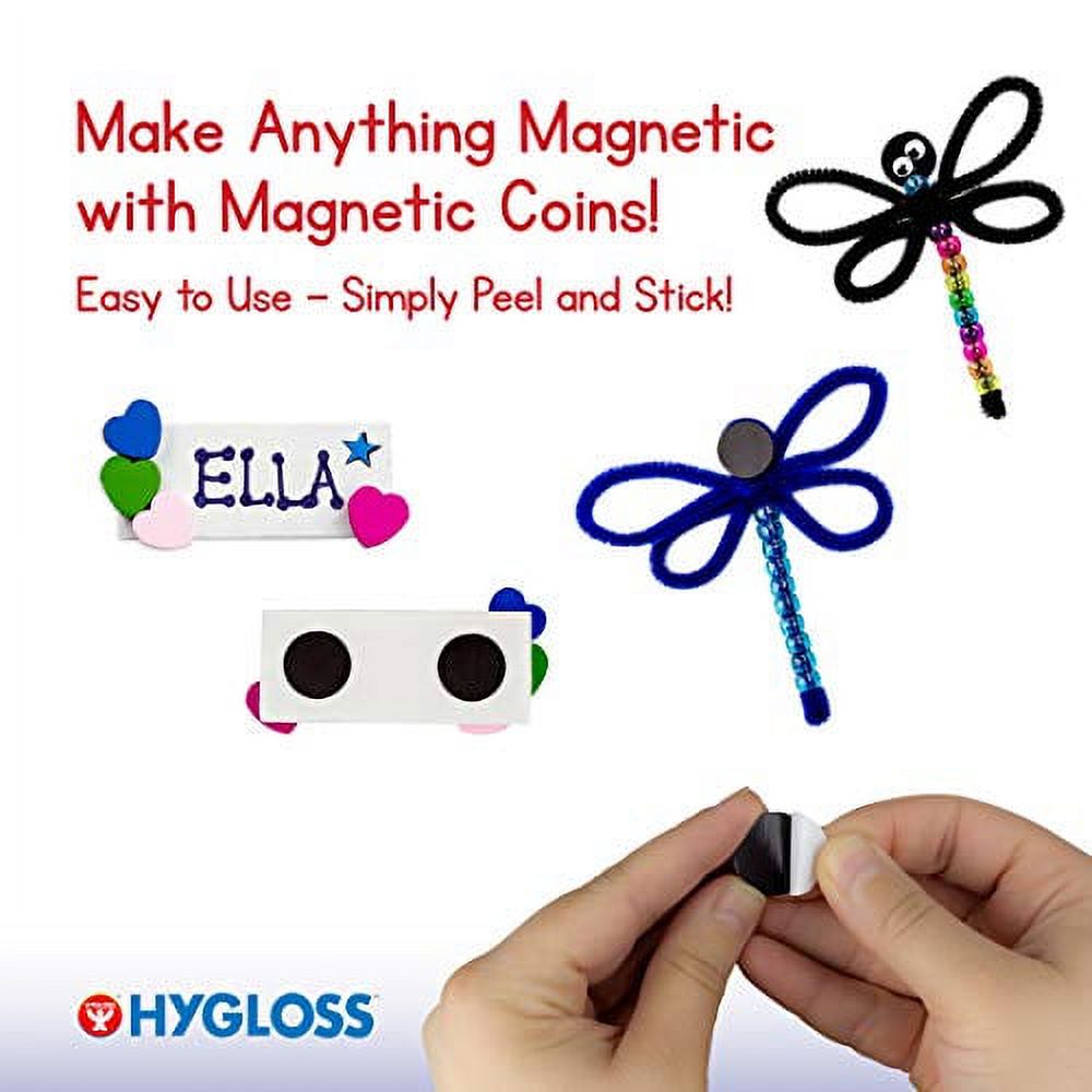 Hygloss 3/4-Inch Round Self-Adhesive Magnets – Black Magnetic Coins