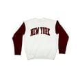 thumbnail image 2 of New York Contrasting Sleeve Patch Sweatshirt Maroon/Natural X-Large, 2 of 2