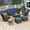 Dark Blue, variant on Kinbor Luxury All Weather Wicker Patio Furniture Set, 7 Pcs Rattan Outdoor Conversation Set, 2 Swivel Chairs, 2 Ottomans, 3-Seater Sofa, Outdoor Coffee Table and Side Table, Beige