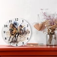 thumbnail image 6 of Horses and Peple Black 10 inch Wall Clocks Non Ticking Easy to Read Battery Decorative for Home Bathroom Kitchen Bedroom Living Room, 6 of 8