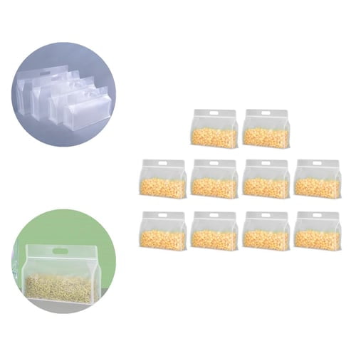 10 Pcs Sacs d'Emballage Alimentaire Design Visible Réutilisables Anti-Humidité Bon Effet d'Étanchéité Étanches Conservation des Aliments pour Animaux Transparents Conservation de la Fraîcheur Sacs à Fermeture Éclair pour la Maison