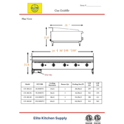24 in. Commercial Manual griddle in Stainless Steel 60000BTU