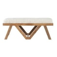 thumbnail image 2 of Linon Bryn Sturdy Rustic Wood Bench with White Shaggy Handwoven Cushion in Brown, 2 of 10