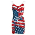 thumbnail image 4 of Jophufed 4Th of July Independence Day American Flag Beach Sun Dress,Fashion Sexy Women Casual Printed Sleevesless Camies V-Neck Mini Dress, 4 of 4