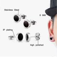 thumbnail image 2 of Stainless Steel Maple Clip-On Earrings for Men, 8mm Stainless Steel Maple Clip-On Earrings, 2 of 5