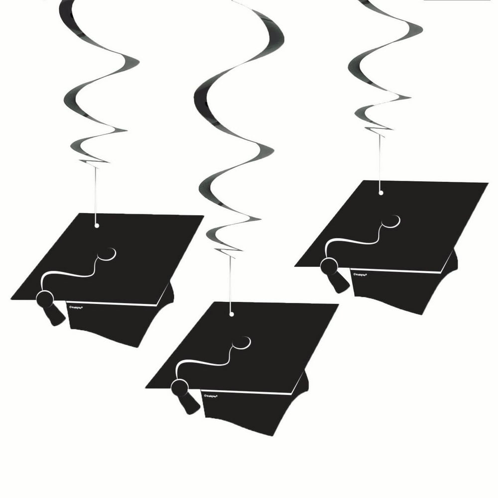 Graduation Cap Hanging Decorations, 26in, 3ct