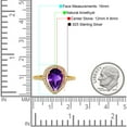 thumbnail image 4 of Natural Amethyst Rose Tone Silver Size-10 Art Deco Pear Teardrop Vintage Style Cocktail Ring Halo CZ Wedding Engagement Ring 925 Sterling Silver Gift For Her, 4 of 6