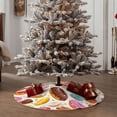 thumbnail image 5 of Daiia Color Donut Drawing Merry Christmas Tree Skirt , Xmas Large Lace-up Tree Skirt, Santa Snowflakes Rustic Home Decorations New Year Party Farmhouse Decor-48", 5 of 7