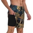 thumbnail image 2 of Balery Romantic Skeletons Under Moon Mens Swim Trunks Swim Shorts for Men Quick Dry Inseam Beach Shorts with Compression Liner Pocket-Small, 2 of 9