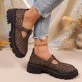 thumbnail image 5 of Willtoo Women's Mary Jane Shoes Round Toe Retro Chunky Flats Platform Lug Sole Buckle Strap Casual Fashion Walking Shoes, 5 of 6