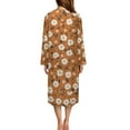thumbnail image 2 of Xoenoiee Daisy Flower Print Zipper Robes for Women Long Sleeves Housecoat Soft Nightgowns Sleepwear Comfy House Dresses with Pockets, Size M, 2 of 7
