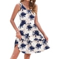thumbnail image 5 of OutfitShow Summer Dresses for Women Casual Floral Sundresses Sleeveless V Neck Ruffle Empire Midi Dress with Pockets, 5 of 8