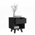 thumbnail image 3 of Crail Modern Nightstand with Drawer & Open Shelf - Wooden Legs, 3 of 7