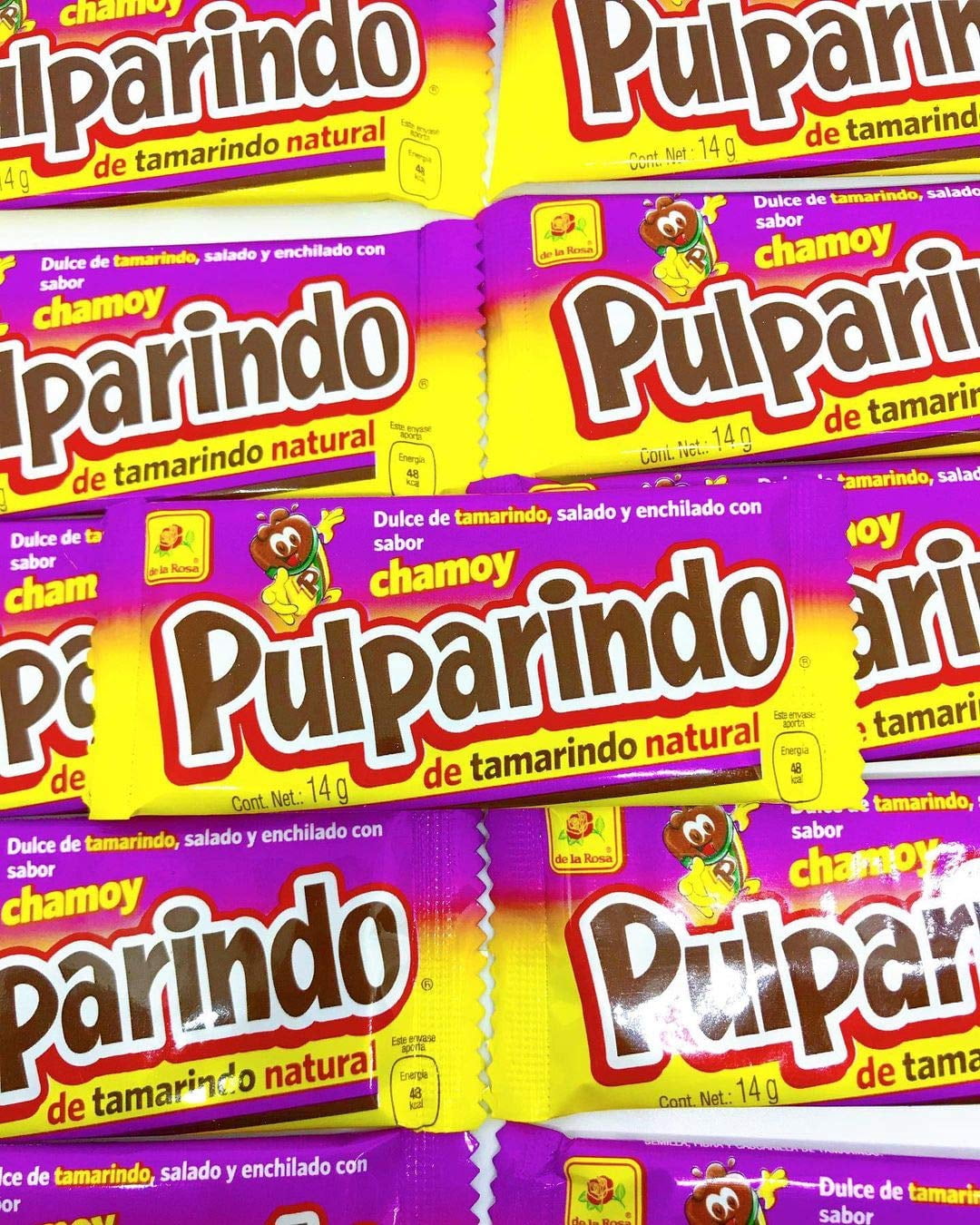 (2 pack) De La Rosa Pulparindo Chamoy Tamarind Candy, 20 Count