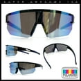 thumbnail image 2 of Mens Color Mirror Polarized Plastic Sport Wrap MTB Plastic Sunglasses Black Blue - Blue Mirror, 2 of 9