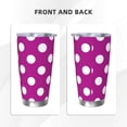 thumbnail image 3 of Cauagu Purlpe And White Polka Dot Pattern 20oz Tumbler,Stainless Steel Vacuum Insulated Tumbler with Lid Insulated Coffee Mug Thermal Cup with Splash Proof Sliding Lid-Straw Three-piece Set, 3 of 8