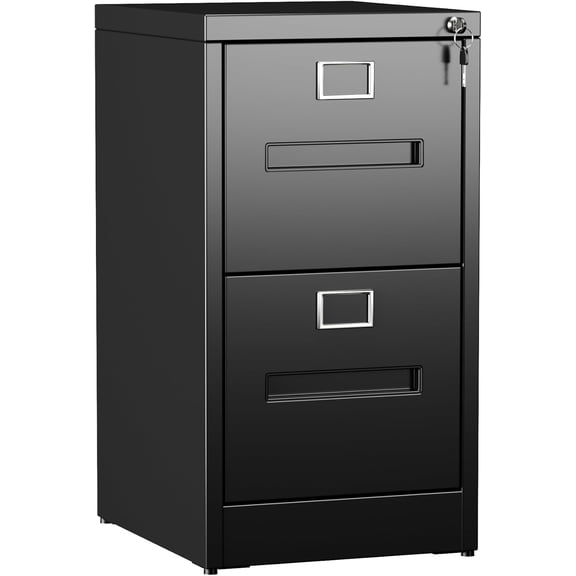 2 Drawer File Cabinet, Metal Vertical File Storage Cabinet with Lock, A4 Letter/Legal Size for Office Home,Assembly Required(Black)