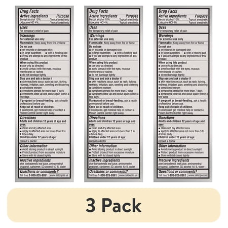 (3 pack) Salonpas Lidocaine Pain Relieving Roll-On, 4% Lidocaine, 3 OZ