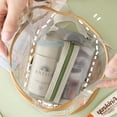 thumbnail image 4 of Women Fashion Multifunction Net Yarn Durable Makeup Purse Transparent Net Yarn Bag Handbag Makeup Pouch Toiletry Bags PINK L, 4 of 8