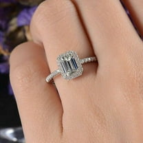 Forever Jewels 2.50Ct Emerald Cut Moissanite Women Wedding Engagement Ring 14K White Gold Plated