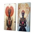 thumbnail image 3 of Designart "Yoruba Goddess Sacred Heart of Love in Haitian Culture VII" African American Woman Wall Art Set Of 2 - Glam Red Canvas Set For Living Room Decor, 3 of 6