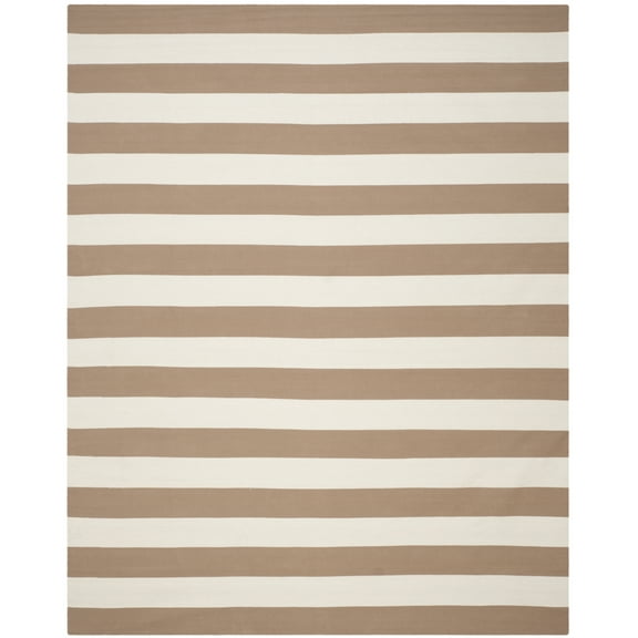 SAFAVIEH Montauk Saranna Striped Cotton Area Rug, Sand/Ivory, 8' x 10'