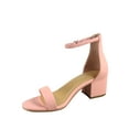 thumbnail image 2 of Women's Weekend Low Chunky Block Heel Open Toe Ankle Strap Dress Sandal Shoes pink 7, 2 of 2