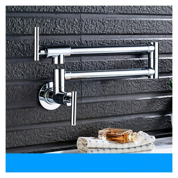 Chrome Nickel Black Brass Pot Filler Tap Wall Mounted Kitchen Faucet Single Cold Single Hole Tap Rotate Folding Spout ,High Water Flow Rate