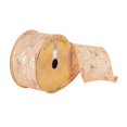 thumbnail image 1 of Vickerman Q180167 2.5 in. x 10 Yards Crushed Tan Ribbon Stamped with Metallic Gold Flecks, 1 of 1