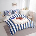 thumbnail image 3 of Homewish Cute Santa Claus 7-Piece Bedding Comforter Set for Teens Female Men,Stripes Snowflake King Bedding Sets,Merry Christmas Ultra Soft Bed Sheets,Ultra Soft Home Decor,Reversible, 3 of 8