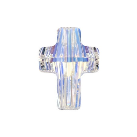- Swarovski Crystal, #5378 Cross Bead 14mm, 1 Piece, Crystal AB