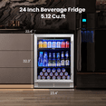 thumbnail image 4 of Yeego 24" Beverage Refrigerator Cooler, 180 Cans Beverage Cooler Beer Fridge with Glass Door, Built-in/Freestanding for Kitchen, Bar or Office, 4 of 11
