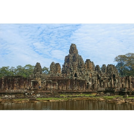 South East Asia Cambodia Siem Reap Banyan Temple Tourists Are Allowed To Visit And Explore The Temple Ruins Stretched Canvas - Bill Bachmann  Design Pics (17 x