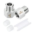 thumbnail image 1 of Uxcell 2 Pcs Adaptador reductor de accesorios de tubería 1/2" NPT macho x 3/8" NPT hembra de acero inoxidable, 1 of 4