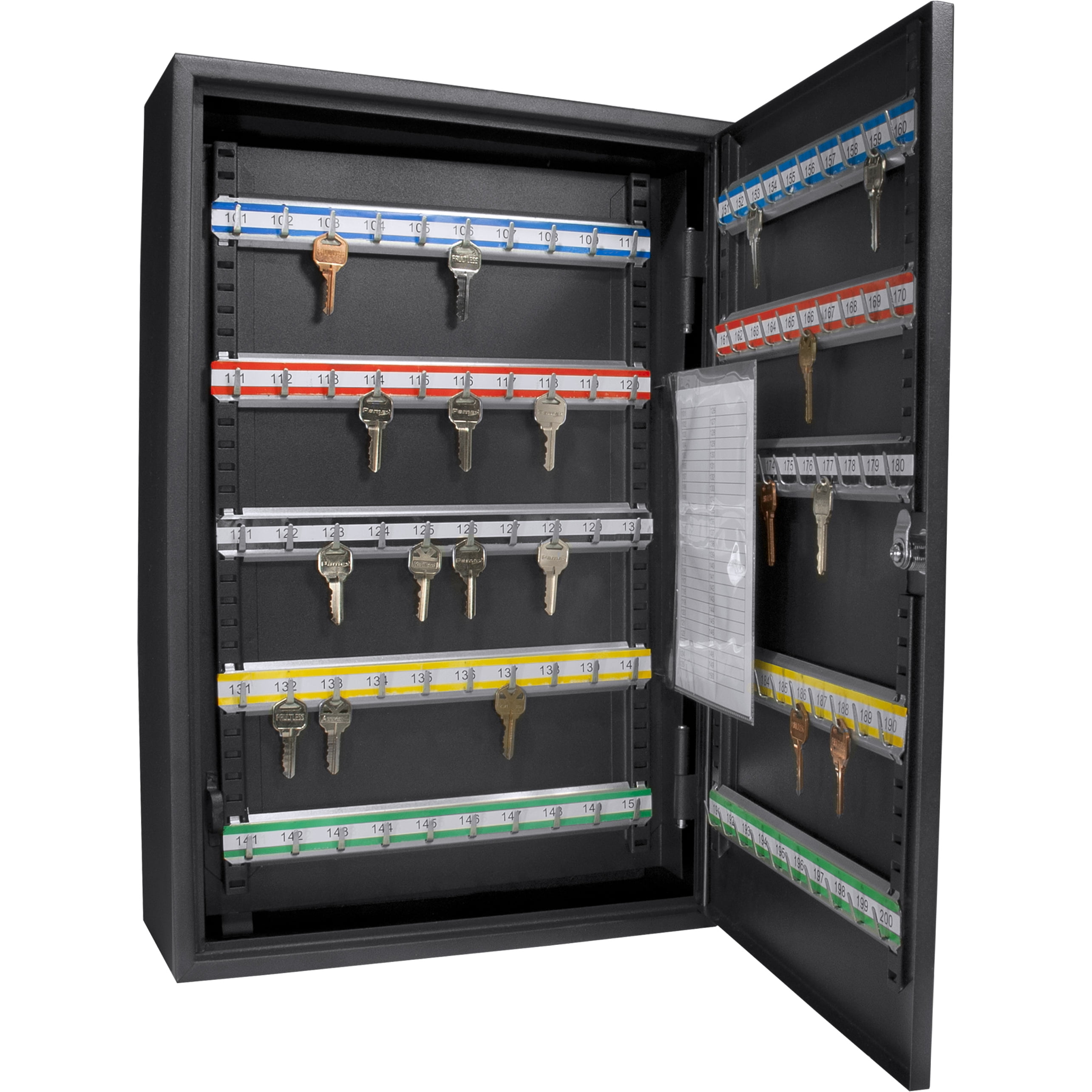 E-Western 200 Key Adjustable Steel Key Cabinet with Lock Secure Wall Mount for Keys Organization and Management Black