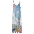 thumbnail image 4 of Blossoming Paris Eiffel Tower Fine Art Sleeveless Dress Summer Dress Woman 2025, 4 of 7