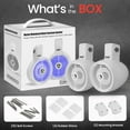 thumbnail image 2 of 6.5" Marine Wakeboard Water Resistant Speaker - Single 2-Way Mini Box Speaker System with Built-in LED Lights, White, 2 of 8