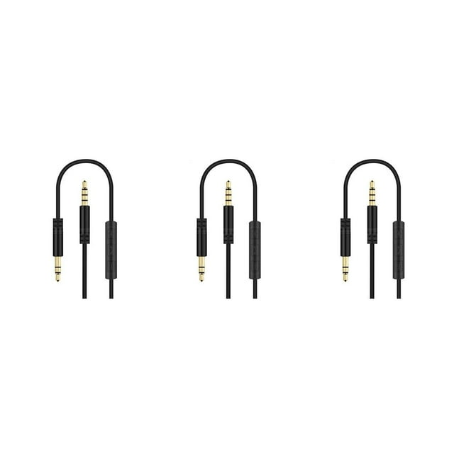 ZLight Cable For Car Computer Headphone Remote Control 3 .5MM Audio Cable For Speaker With Microphone black 3Set