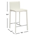 thumbnail image 3 of SAFAVIEH Jason Square Mid Back Counter Stool, White (Set of 2), 3 of 10