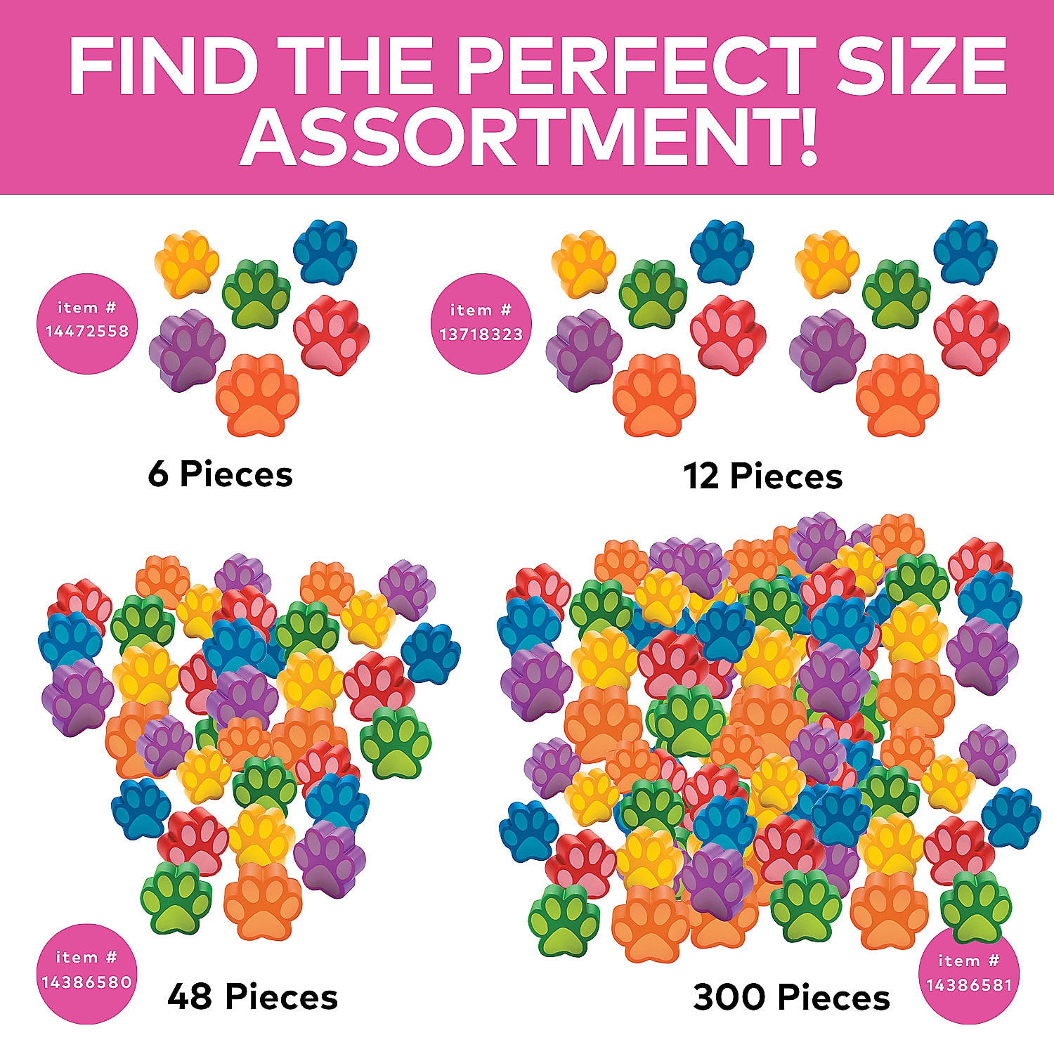 Fun Express Paw Print Stress Toys Bulk 48 Pc