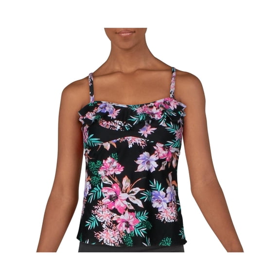 Island Escape Womens In Your Dreams Floral Tankini Swim Top Separates